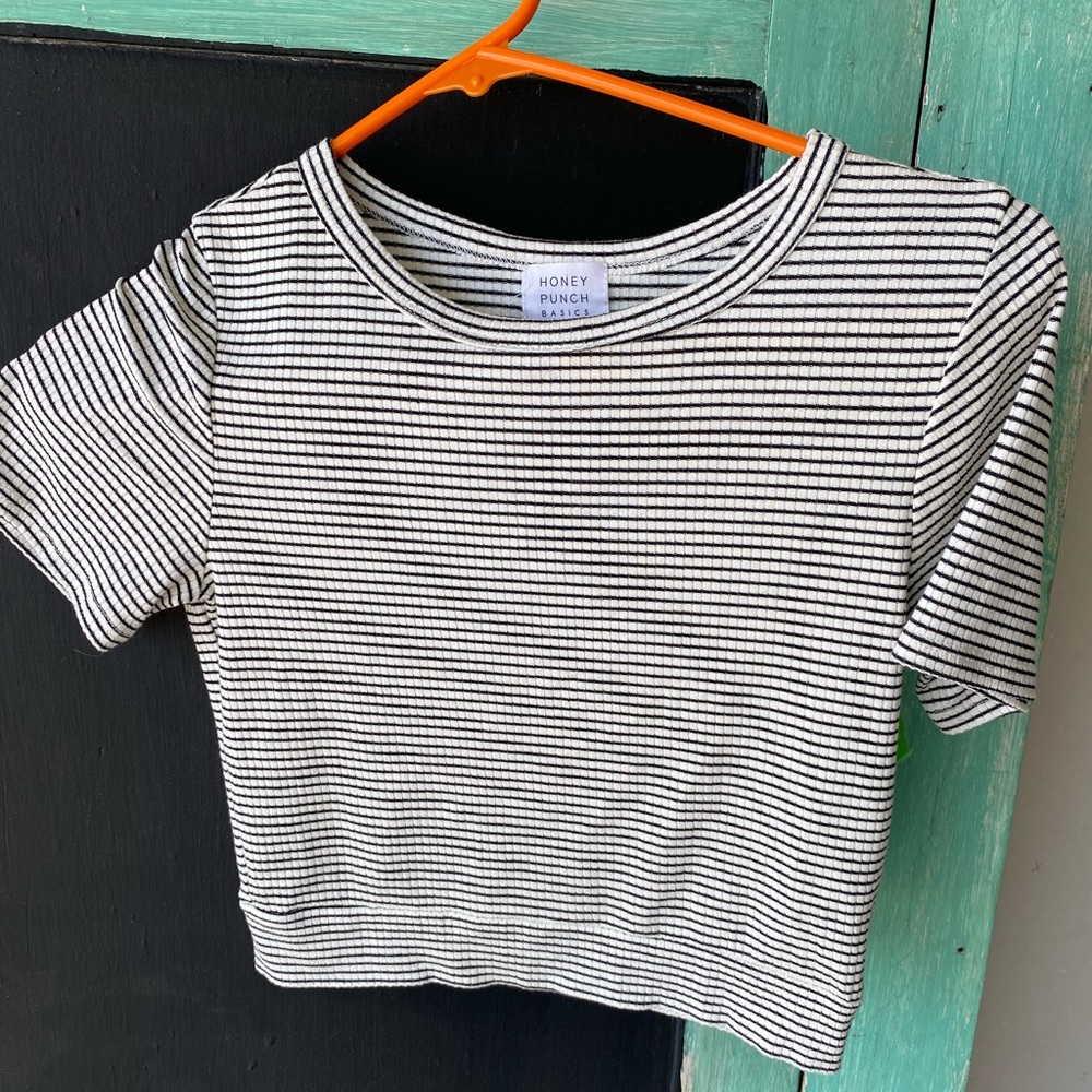 Honey Punch Basics Striped Crop Top